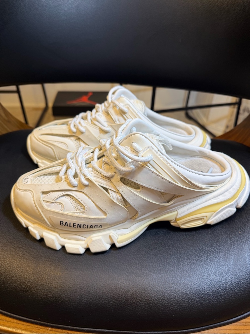 Balenciaga Women Track Lace-Up Mule Sneakers White 10 US/40 Eu 653813